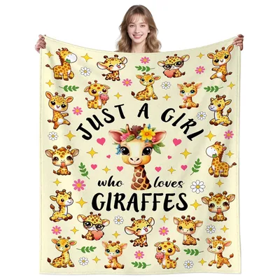 Just a Girl Blanket: Cute Giraffe Lovers Design