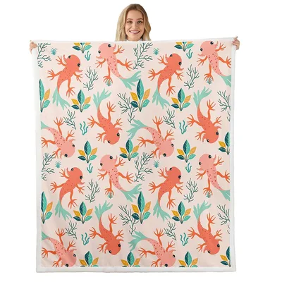 Pink Axolotl Pattern Blanket No. 2