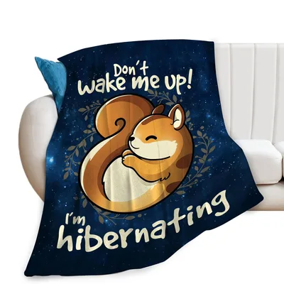 Squirrel Don't Wake Blanket: Hibernating Squirrel Design for Cozy Days