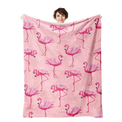 Pink Flamingo Pattern Blanket No. 2: A Playful Flock of Pink Birds
