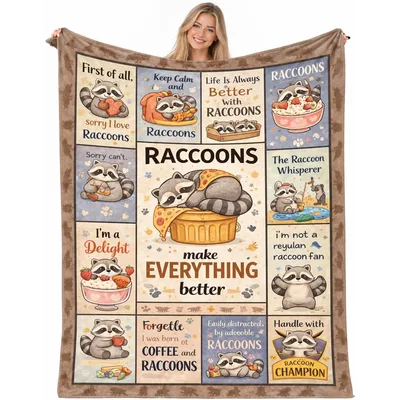 Raccoons Make Everything Better Blanket for Fandom Lovers
