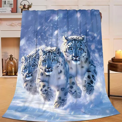 Snow Leopards in Snow Blanket: Wild Felines in a Winter Storm