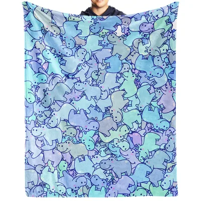 Cute Hippos Pattern Blanket: A Hippy Huddle of Pastel Smiles