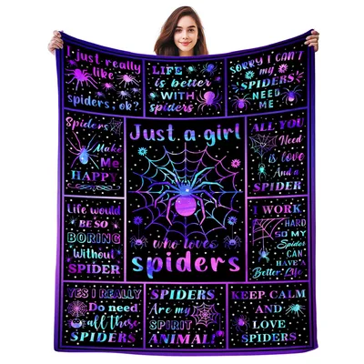 Just a Girl Blanket for Arachnid Lovers