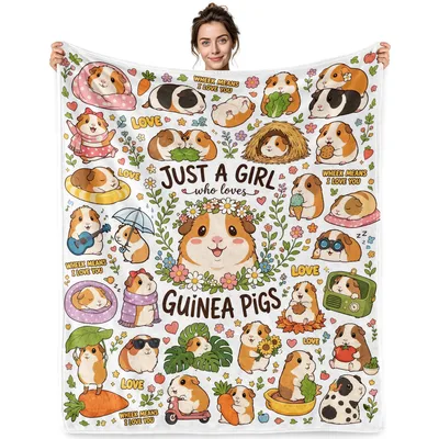 Just a Girl Blanket: Adorable Guinea Pig Lover Design