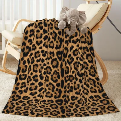 Leopard Animal Print Blanket Bold Spotted Fleece Throw for Home