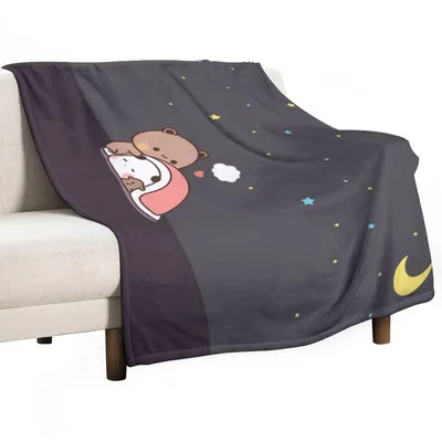 Cartoon Panda Bear Pattern Blanket: Cozy Nighttime Bear Design