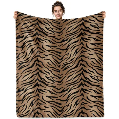 Tiger Stripe Animal Print Blanket Wild Pattern Throw