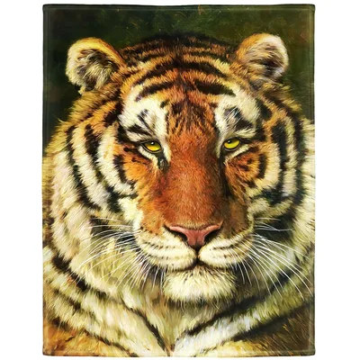 Tiger Face Painting Blanket: A Realistic Art Print for Wildlife Lovers