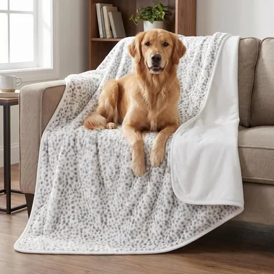 Snow Leopard Spot Pattern Blanket: Wild Animal Print Design