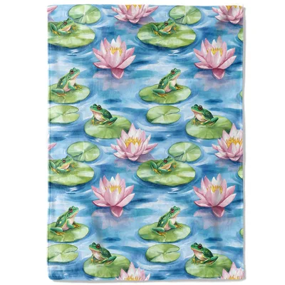 Frogs on Lily Pads Blanket: Cozy Pond Life Design for Nature Lovers