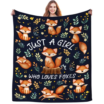 Just a Girl Blanket: Cute Fox Love Design for Animal Lovers