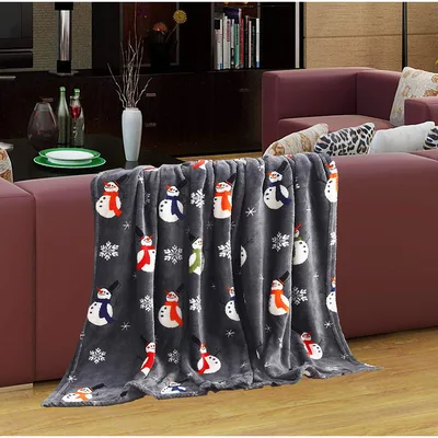 Penguins Pattern Blanket: Festive Snowman and Snowflake Throw Design
