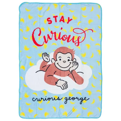 Stay Curious Monkey Blanket: Curious George On Cloud Design