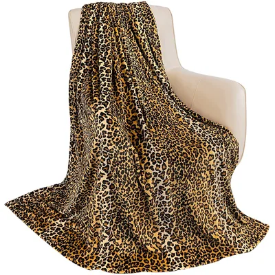 Leopard Print Pattern Blanket featuring bold brown