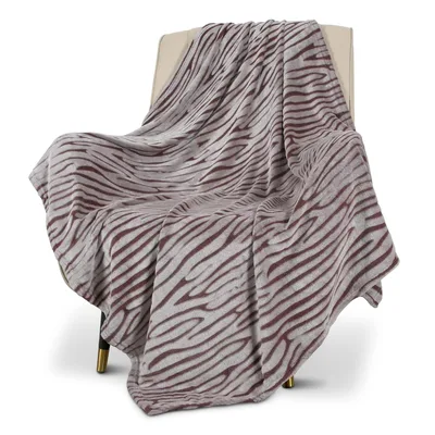 Brown Zebra Stripe Animal Blanket: Earthy Striped Throw for Cozy Days