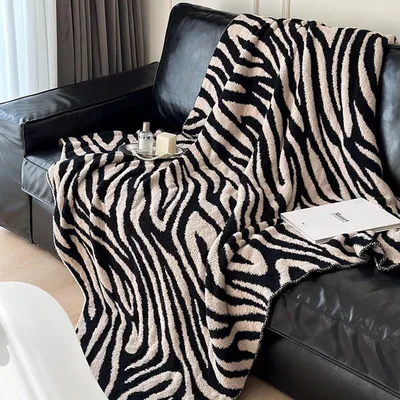 Zebra Stripes Pattern Blanket featuring bold black