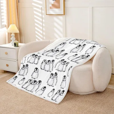 Baby Penguins Pattern Blanket: Cute Puffin Huddle Design for Kids