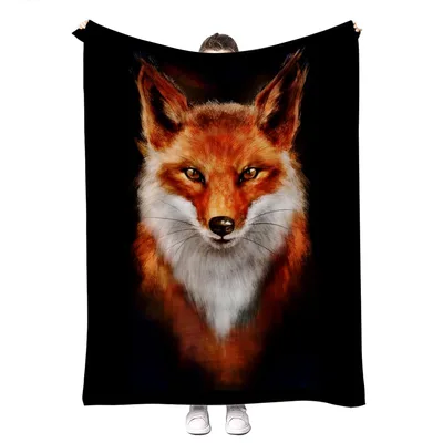 Fox Face Portrait Blanket: Realistic Red Fox Art for Wildlife Lovers