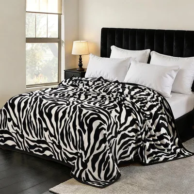 Zebra Print Pattern Blanket Bold Black and White Animal Stripes