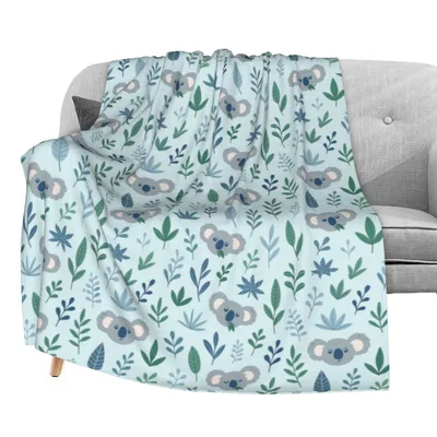 Cute Koalas Floral Pattern Blanket