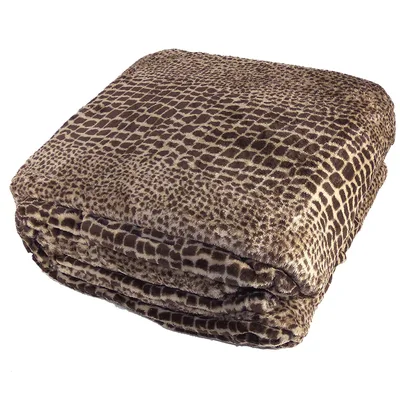 Brown Animal Skin Print Blanket Wild Safari Style Throw