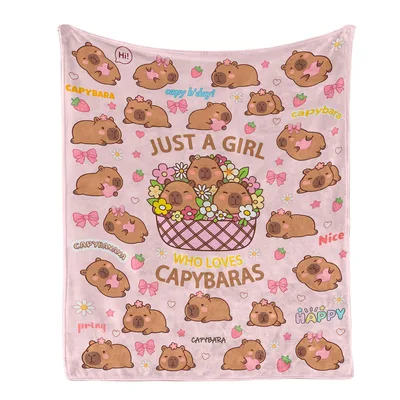 Just a Girl Blanket: Capybara Love Design for Cozy Days