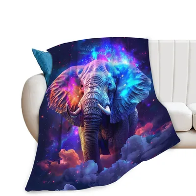 Galaxy Elephant Art Blanket: Cosmic Elephant Design for Space Lovers