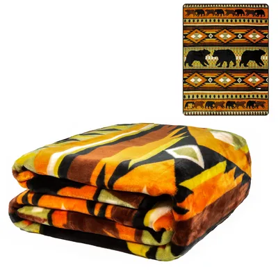 Tribal Bear Pattern Blanket: Native-Inspired Bear Silhouettes
