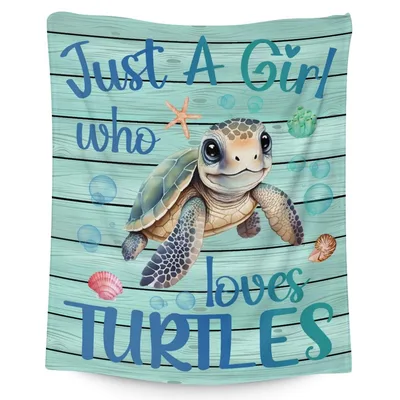 Just a Girl Blanket for Sea Turtle Lovers and Ocean Enthusiasts