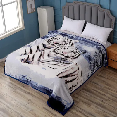 White Tiger Design Blanket featuring two majestic white tigers