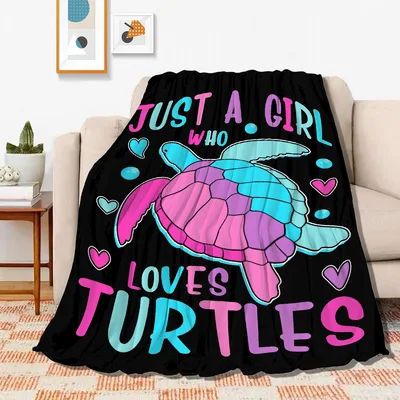 Just a Girl Blanket: Vibrant Turtle Lover Design for Fans
