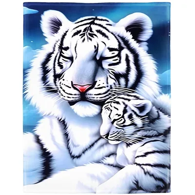 White Tiger Mother Blanket