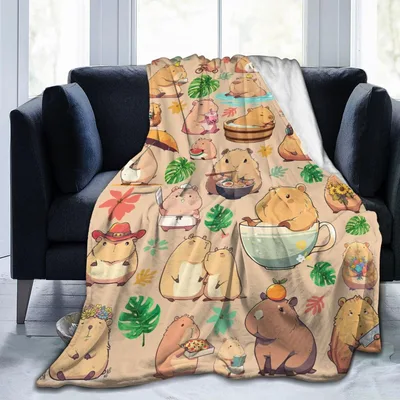 Capybara Friends Pattern Blanket No. 2: Cozy Capybara Art Design