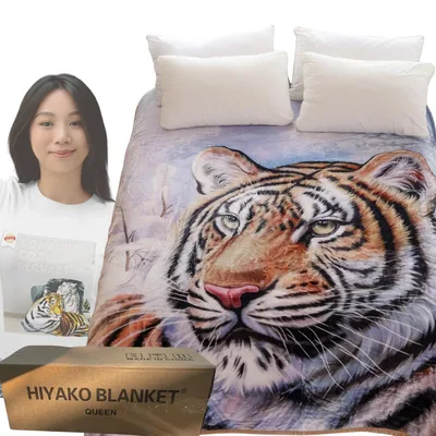 Tiger Photo Print Blanket: A Realistic Feline Face for Cozy Nights