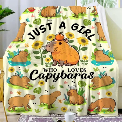 Just a Girl Blanket: Capybara Lover Design for Cozy Days