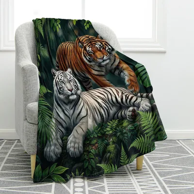 Bengal Tigers in Jungle Blanket: Wildlife Art for Nature Lovers