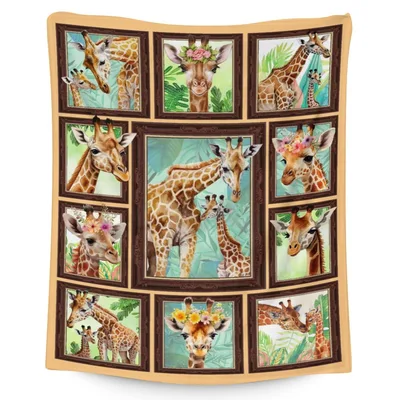 Giraffe Photo Collage Pattern Blanket No. 2