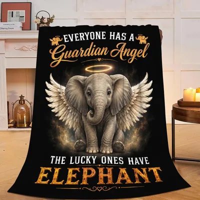 Guardian Angel Elephant Wings Blanket: Lucky Ones Have Elephant