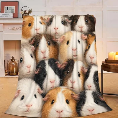 Guinea Pigs Pile Together Blanket: Cuddly Rodent Collage
