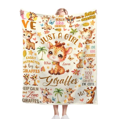 Just a Girl Blanket: Cute Giraffe Lover Design