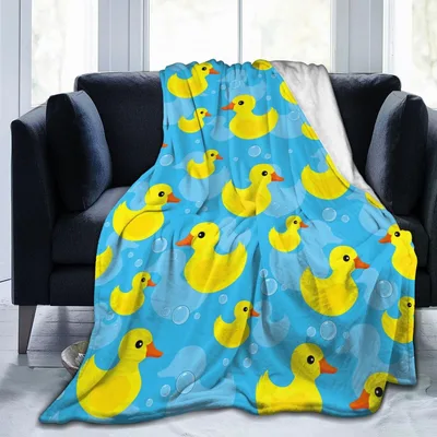 Rubber Duck Pattern Print Blanket for Bath Time Lovers