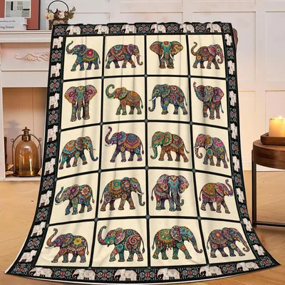 Patterned Elephants Pattern Blanket