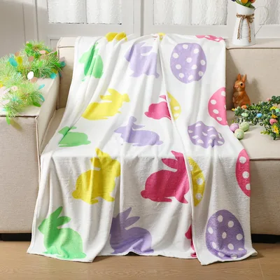Easter Eggs and Bunnies Blanket: A Colorful Pattern for Spring Decor