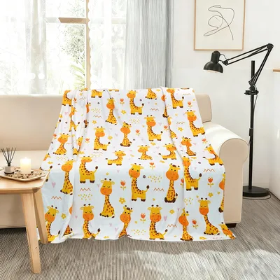 Giraffe Pattern Blanket: Cute Cartoon Giraffes for Animal Lovers
