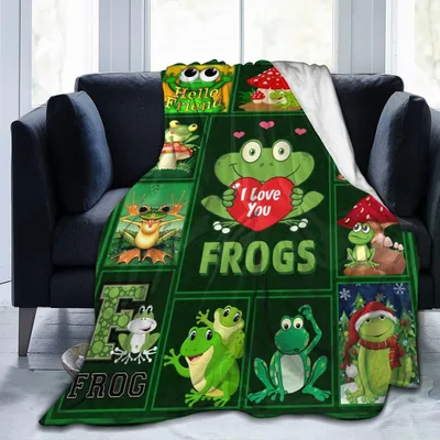 I Love You Frogs Blanket: A Collage of Amorous Amphibians