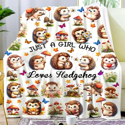 Just a Girl Blanket: Cute Hedgehog Lover Design