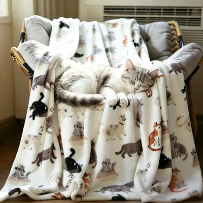 Cute Cats Pattern Blanket: A Whimsical Feline Print for Cozy Days