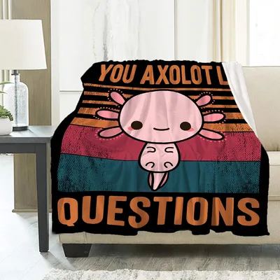 You Axolotl Questions Blanket: Retro Pink Salamander Design