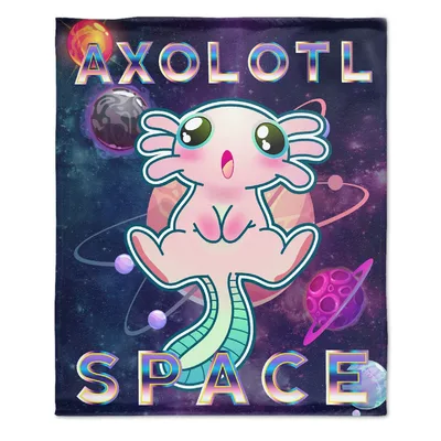 Cute Axolotl in Space Blanket: Cosmic Salamander Design
